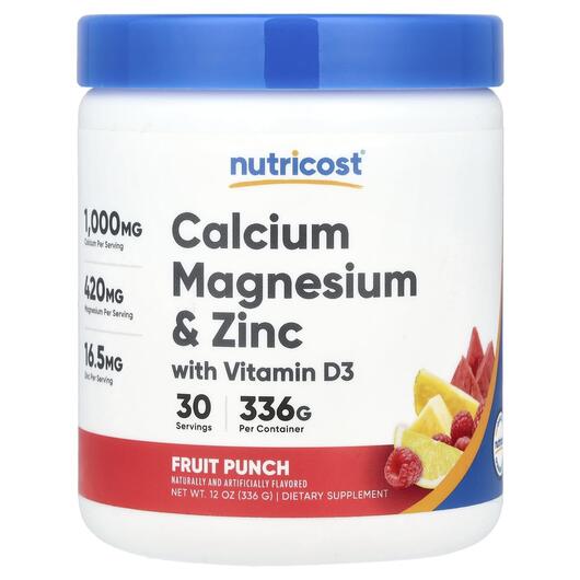 Основне фото товара Calcium Magnesium & Zinc With Vitamin, Кальцій Магній Цинк та