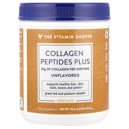 Основне фото товара Collagen Peptides Plus Unflavored, Колаген, 564.2 г