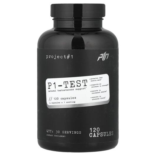 Основне фото товара Project 1 Nutrition, P1-Test, Бустер Тестостерону, 120 капсул
