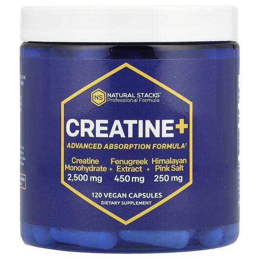 Основное фото товара Natural Stacks, Креатин, Creatine+, 120 капсул