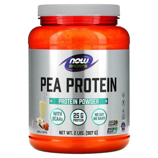 Основне фото товара NOW, Pea Protein Vanilla Toffee, Гороховий Протеїн, 907 г
