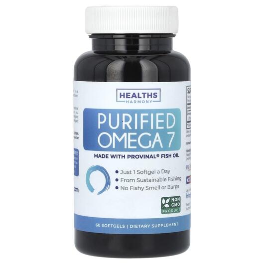 Основное фото товара Healths Harmony, Омега 7, Purified Omega 7 420 mg, 60 капсул