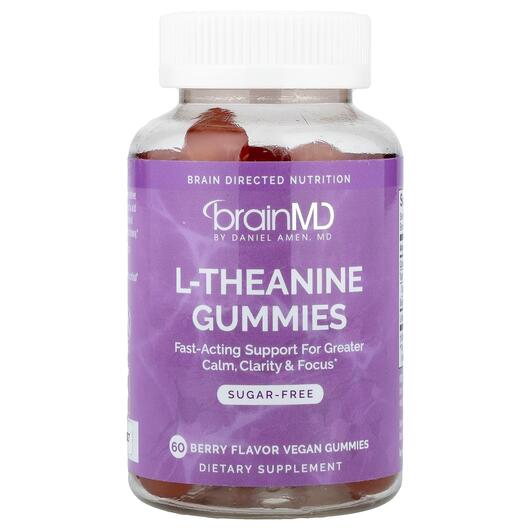 Основне фото товара BrainMD, L-theanine Gummies Berry, L-Теанін, 60 таблеток