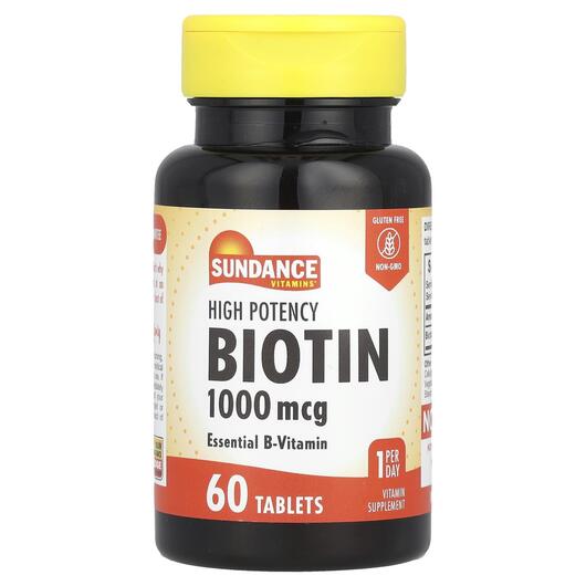 Основне фото товара High Potency Biotin 1000 mcg, Вітамін B7 Біотин, 60 таблеток