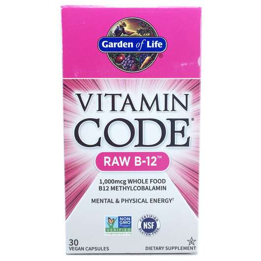 Основне фото товара Garden of Life, Vitamin Code RAW B-12, Сирий вітамін B-12, 30 ...