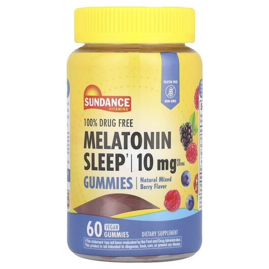 Основне фото товара Melatonin Sleep Gummies Natural Mixed Berry, Мелатонін, 60 таблет