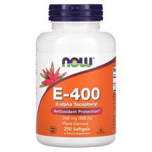 Витамин E Natural E-400 NOW 250 капсул Витамин E Natural E-400 NOW 250 капсул