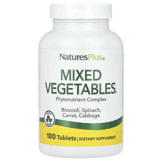 Основне фото товара Natures Plus, Mixed Vegetables, Суміш овочів, 180 таблеток