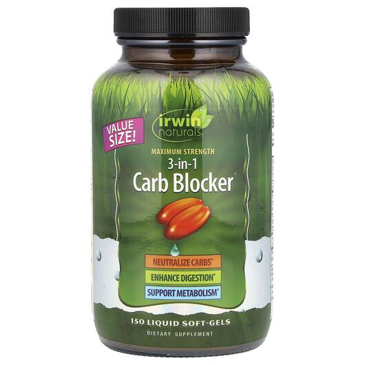 Основне фото товара 3-in-1 Carb Blocker Maximum Strength, Контроль ваги, 150 капсул