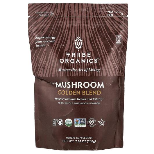 Основне фото товара Tribe Organics, Mushroom Golden Blend, Гриби, 200 г