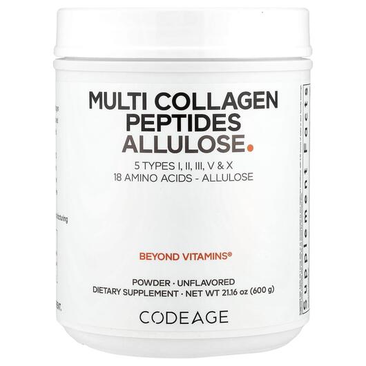 Основне фото товара Multi Collagen Peptides Allulose Unflavored, Колаген, 600 г