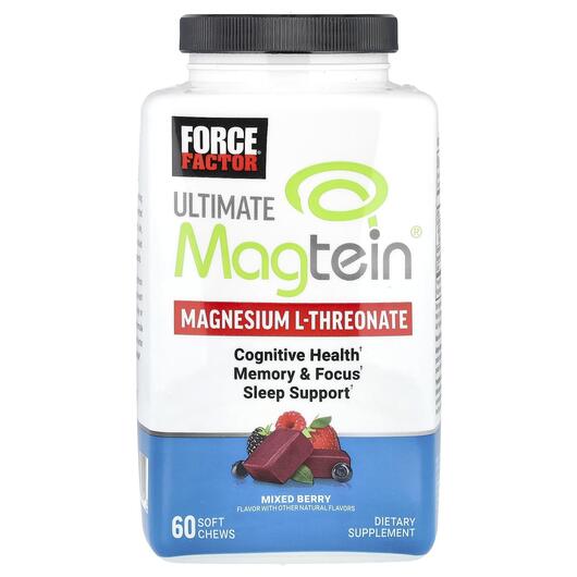 Основне фото товара Ultimate Magtein Magnesium L-Threonate Mixed Berry, Магній, 60 та