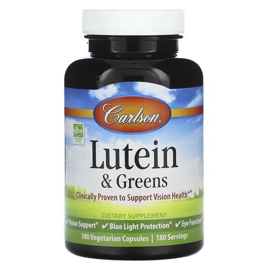 Основне фото товара Carlson, Lutein & Greens, Лютеїн, 180 капсул