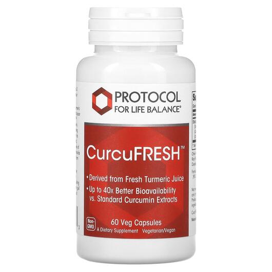 Основне фото товара Protocol for Life Balance, CurcuFRESH, Куркумін, 60 капсул