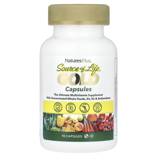 Основне фото товара Natures Plus, Gold Capsules, Мультивітаміни, 90 капсул