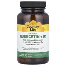 Кверцетин + D3 Quercetin + D3 Country Life 90 капсул