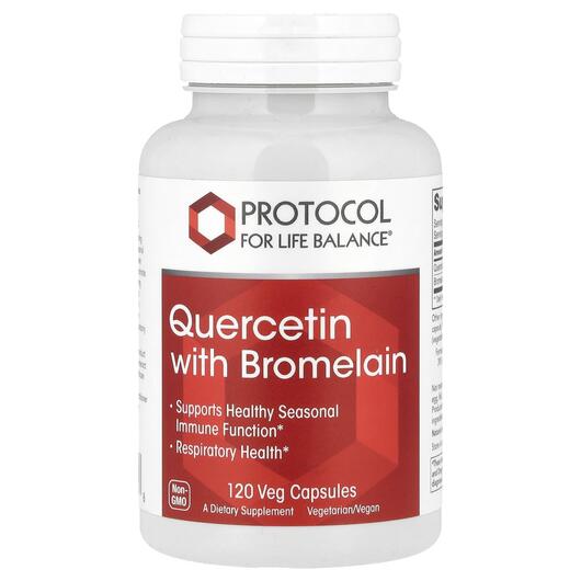 Основне фото товара Quercetin with Bromelain, Кверцетин та Бромелайн, 120 капсул