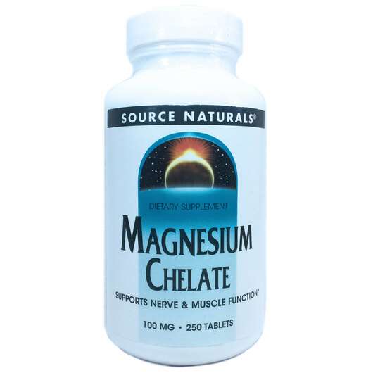 Основне фото товара Source Naturals, Magnesium Chelate 100 mg 250, Магній Хелат 10...
