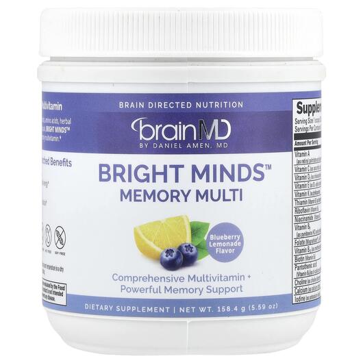 Основне фото товара Bright Minds Memory Multi Blueberry Lemonade, Підтримка мозку, 15