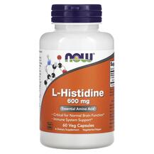 L-Гістидин L-Histidine 600 mg NOW 60 капсул