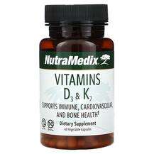 NutraMedix, Vitamins D3 & K2, Вітаміни D3 K2, 60 капсул