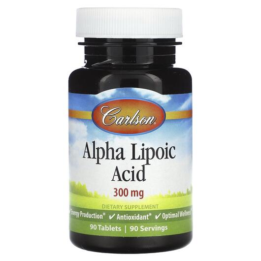Основне фото товара Carlson, Alpha Lipoic Acid 300 mg, Альфа-ліпоєва, 90 таблеток