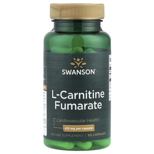 Основне фото товара Swanson, L-Carnitine Fumarate 415 mg, L-Карнітин, 60 капсул