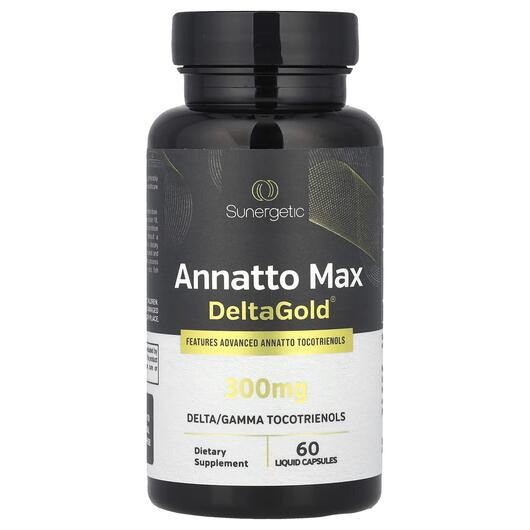 Основне фото товара Sunergetic, Annatto Max DeltaGold 300 mg, Токотрієноли, 60 капсул