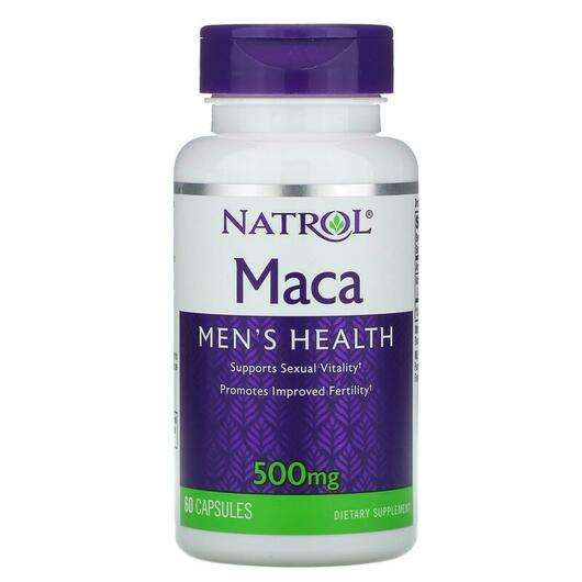 Основне фото товара Natrol, Maca 500 mg, Мака для чоловіків 500 мг, 60 капсул