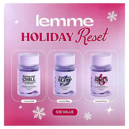 Основне фото товара Lemme, Holiday Reset Gummies Chill Sleep Focus, Підтримка сну, 3 