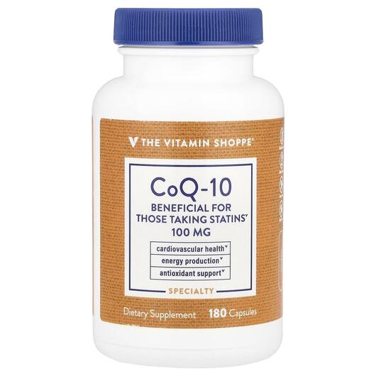 Основне фото товара TheVitaminShoppe, CoQ-10 100 mg, Коензим CoQ10, 180 капсул