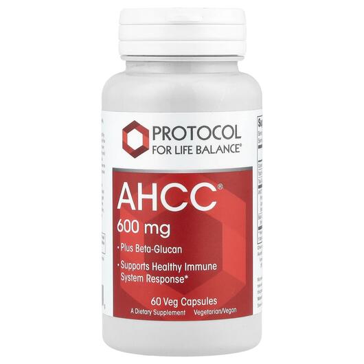 Основне фото товара AHCC Plus Beta-Glucan, Екстракт міцелію базидіоміцетів, 60 капсул