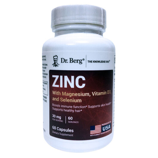 Основне фото товара Zinc with Magnesium Vitamin D3 and Selenium, Цинк, 60 капсул