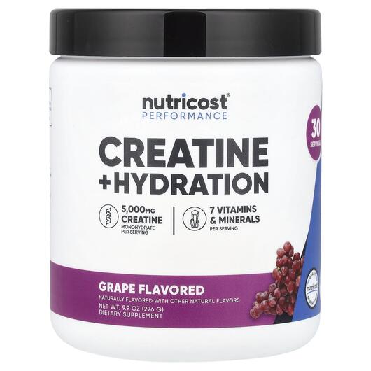 Основне фото товара Performance Creatine + Hydration Grape, Електроліти, 276 г
