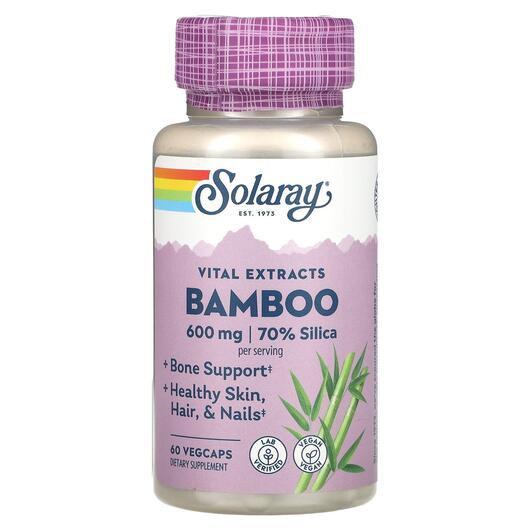Основное фото товара Solaray, Бамбук 600 мг, Bamboo Vital Extract 600 mg, 60 капсул