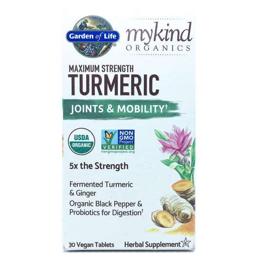 Основне фото товара Garden of Life, Maximum Strength Turmeric, Куркума 630 мг, 30 ...