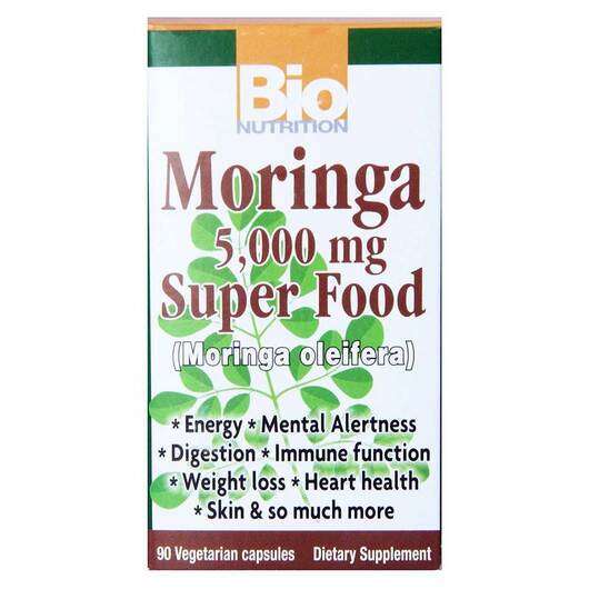 Основне фото товара Bio Nutrition, Moringa 5000 mg Super Food, Морінга 5000 мг, 90...