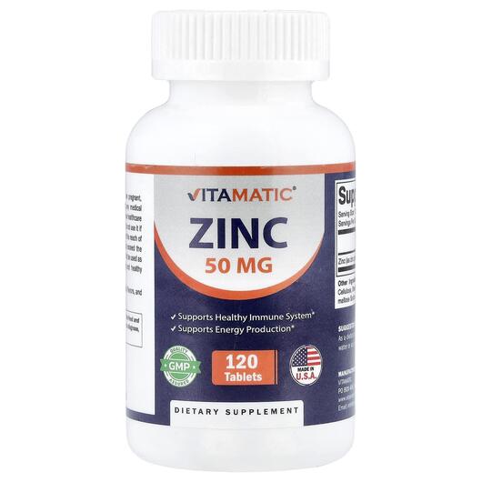 Основне фото товара Vitamatic, Zinc 50 mg, Цинк, 120 таблеток