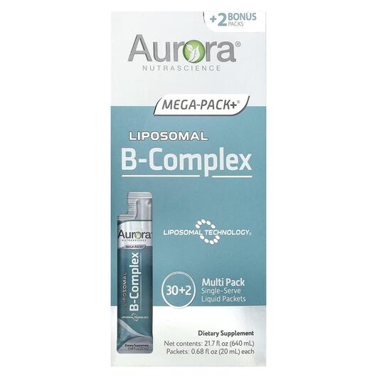 Основне фото товара Aurora Nutrascience, Liposomal B Complex, B-комплекс, 32 шт