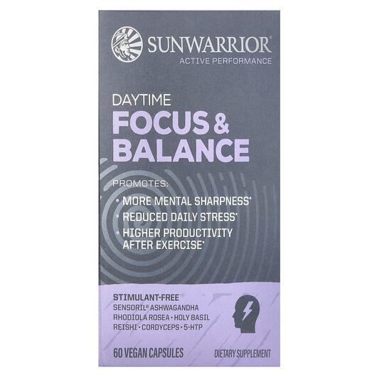 Основное фото товара Sunwarrior, Поддержка мозга, Daytime Focus & Balance, 60 капс