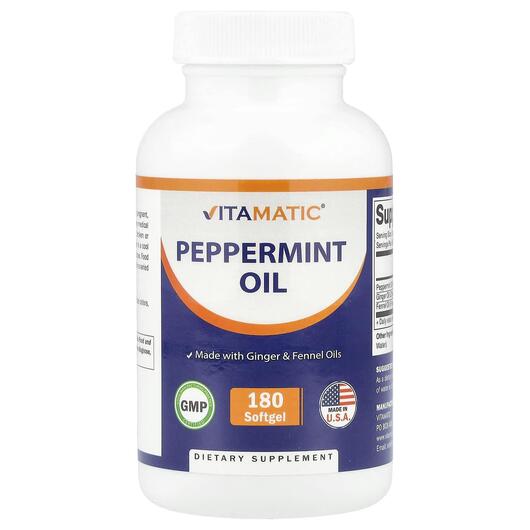 Основное фото товара Vitamatic, Мята перечная Масло, Peppermint Oil, 180 капсул
