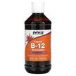 Фото товару NOW, Liquid B-12 B-Complex, Вітамін B12 в краплях, 237 мл