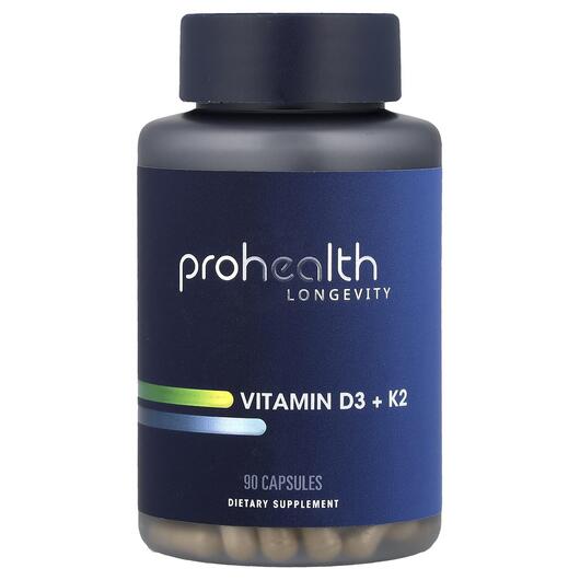 Основне фото товара ProHealth Longevity, Vitamin D3 and K2, Вітамін D, 90 капсул