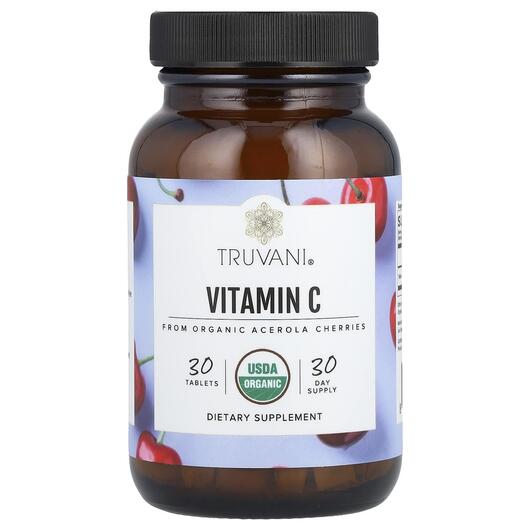 Основне фото товара Truvani, Vitamin C, Вітамін C, 30 таблеток