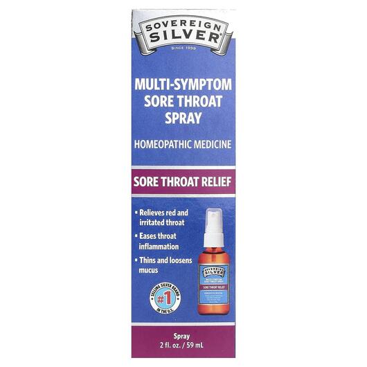 Основне фото товара Multi-Symptom Sore Throat Spray, Спрей для горла, 59 мл