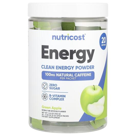 Основное фото товара Energy Clean Energy Powder Green Apple, Энергетический напиток, 2