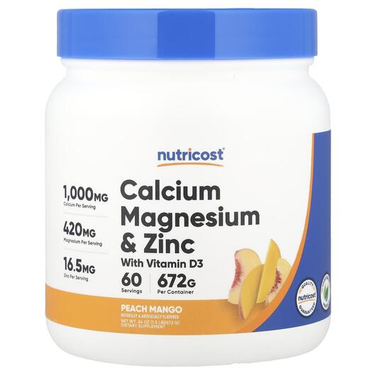 Основне фото товара Calcium Magnesium & Zinc with Vitamin D3 Peach Mango, Кальцій