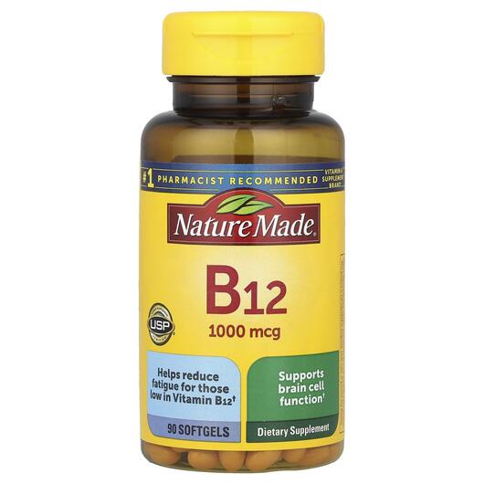 Основне фото товара Nature Made, Vitamin B12 1000 mcg, Вітамін B1 Тіамін, 90 капсул