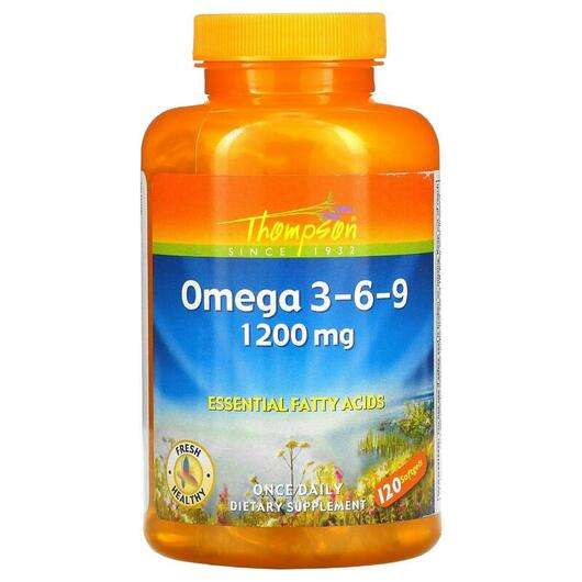Основне фото товара Thompson, Omega 3-6-9 1200 mg 120, Омега 3-6-9 1200 мг, 120 ка...