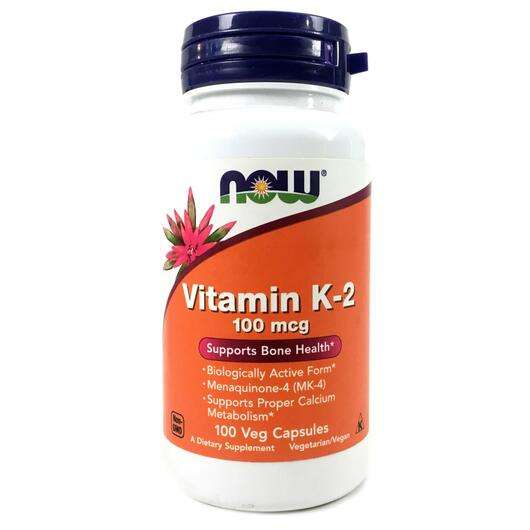 Основне фото товара Now, Vitamin K2 100 mcg, Вітамін К2 100 мкг, 100 капсул